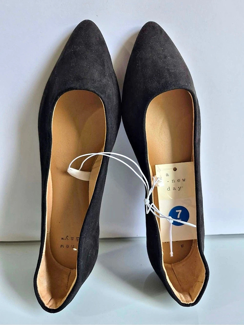 A New Day Corinna Faux Suede Pointed Toe Flats Black US 7